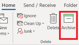 Archive Button in Outlook